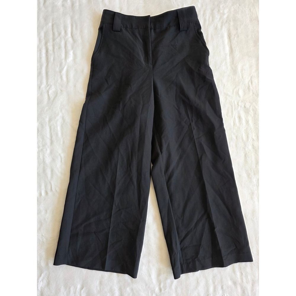 Joie Black Wide Leg Cropped‎ Pants Elastic Waist Size 4